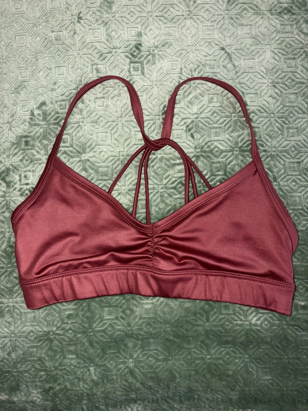 Alo Yoga Strappy Sports Bra in Burgundy